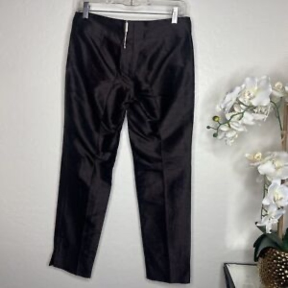 Vintage Dolce & Gabbana 100% Silk Ankle Pants In Brown Size 38 - Picture 2 of 4